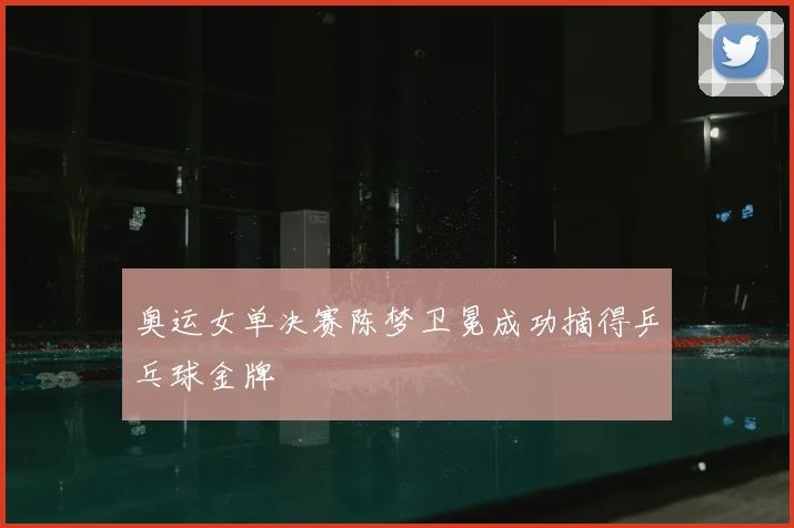奥运女单决赛陈梦卫冕成功摘得乒乓球金牌